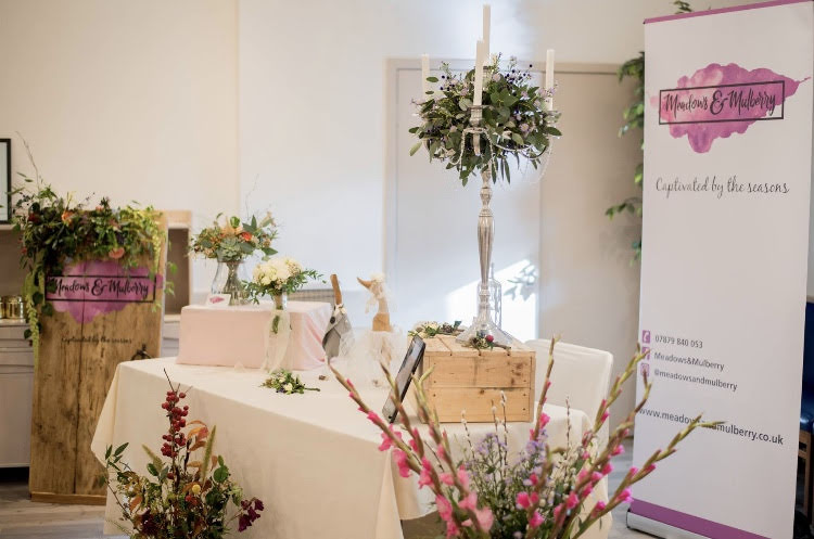 Meadows and Mulberry flowers at a Wedding Fayre